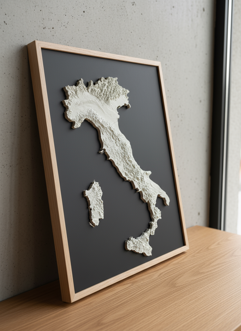 Italy Map Frame in New Setting