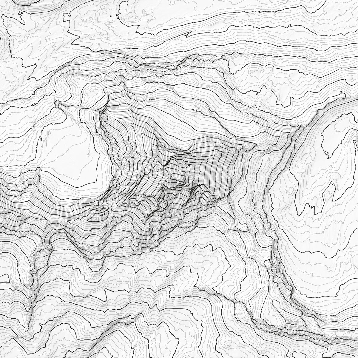 Höjdkurvor runt Matterhorn var 20:e meter