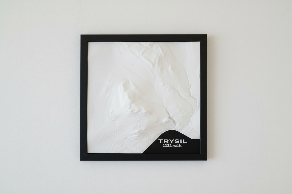 Trysil Black Frame Topographic Map