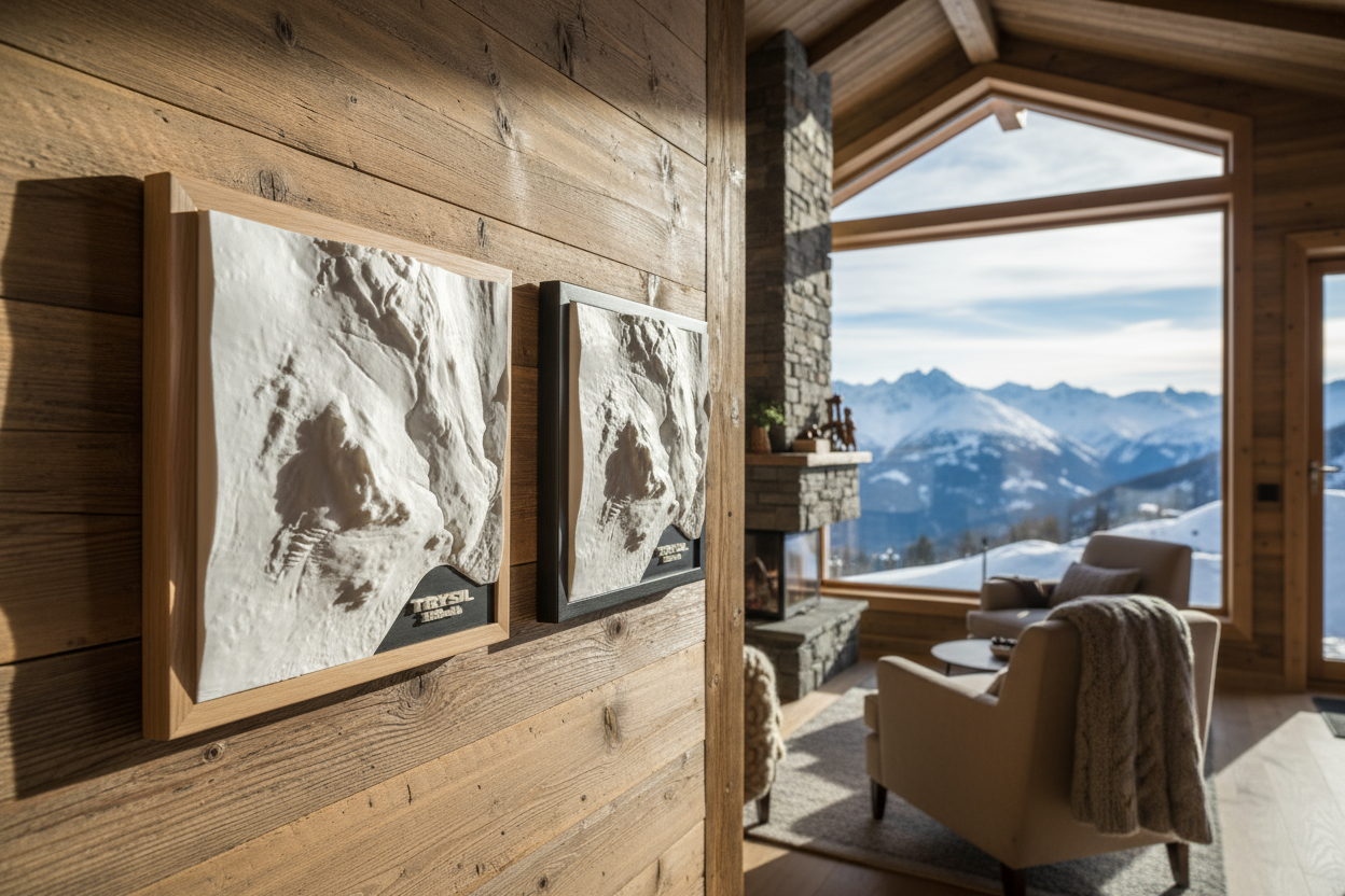 Trysil topographic frames ski lodge lifestyle
